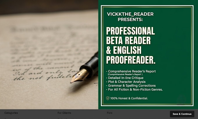 be your professional beta reader and english proofreader