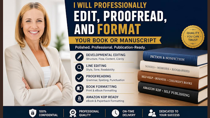 professionally edit, proofread, and format your book or manuscript