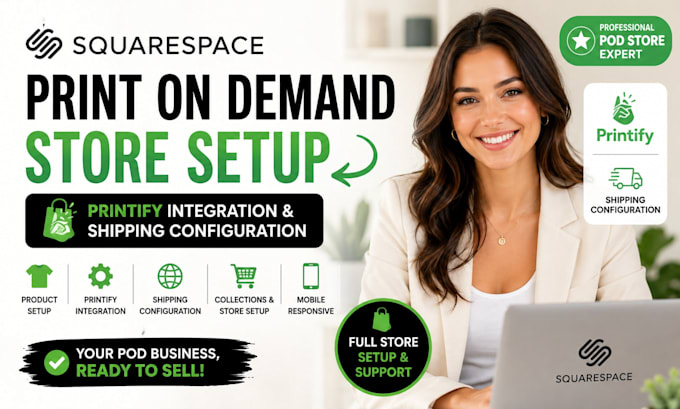 setup squarespace pod store printify integration shipping configuration