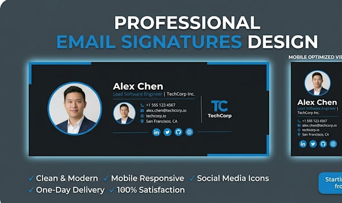 create clickable HTML email signature for gmail outlook and apple mail