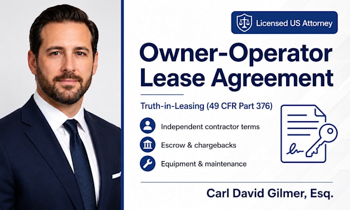 draft an owner operator lease agreement as a US attorney