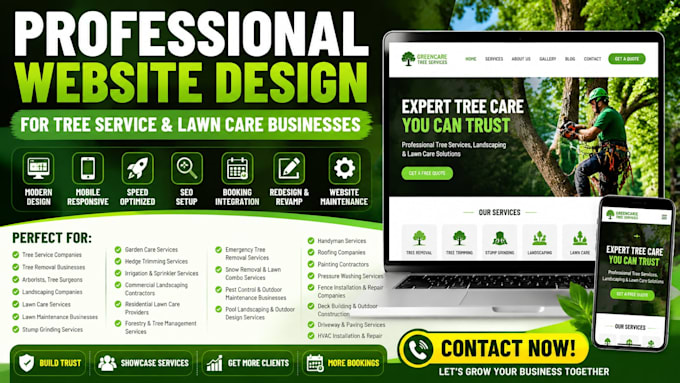 do tree removal arborist services lawn care landscaping tree trimming website