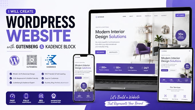 create wordpress website with gutenberg and kadence block