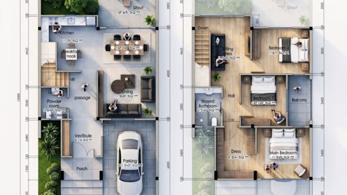 draft architect floor plan city permit in autocad floor plan rendering elevation