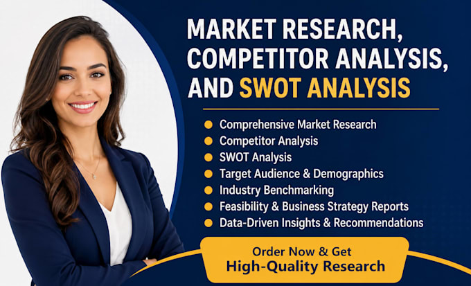 do market research, swot analysis, competitor analysis and business plans