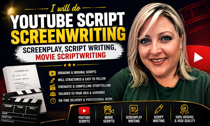 do youtube script screenwriting screenplay, script writing, movie scriptwriting