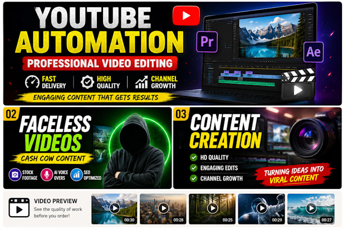 create engaging content and manage youtube automation channels