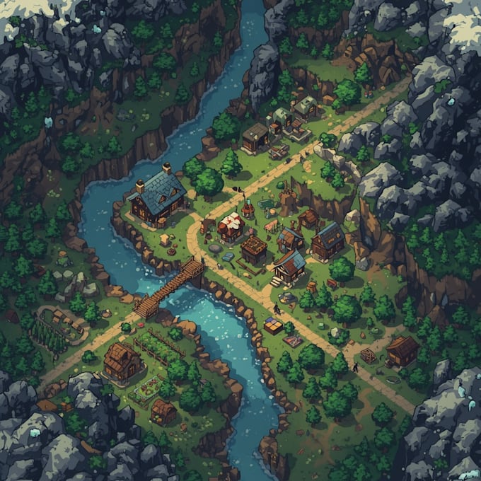 create pixel art for indie games tilesets environments background and game asset