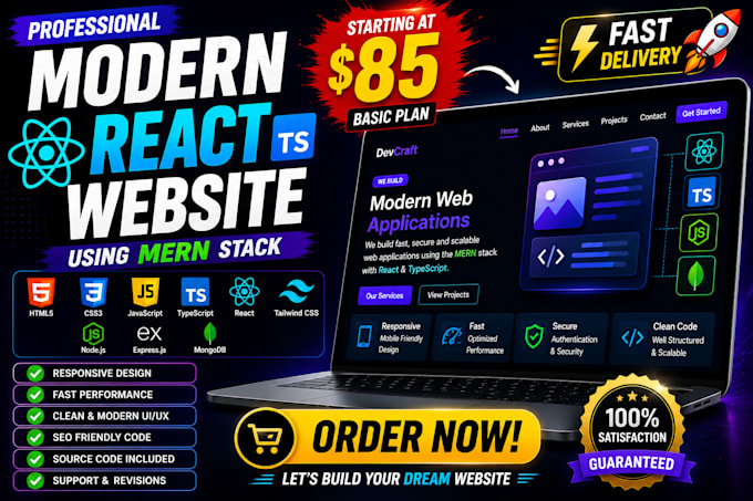 build responsive react js website or landing page