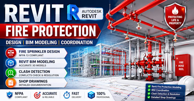 create revit fire protection models and bim coordination drawings