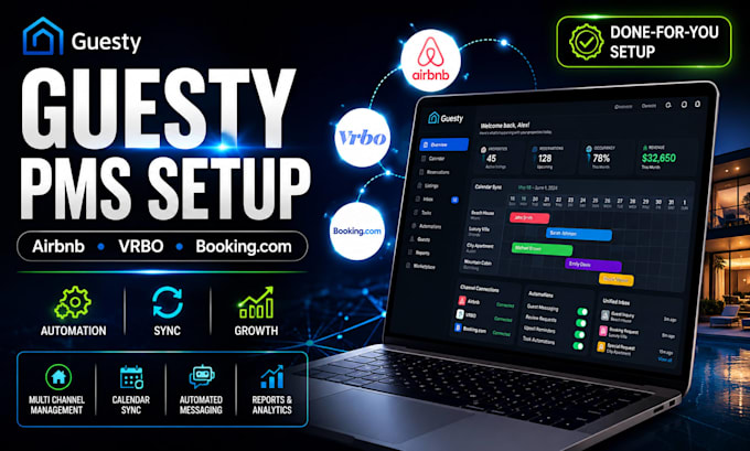 setup guesty pms with airbnb vrbo booking com integration
