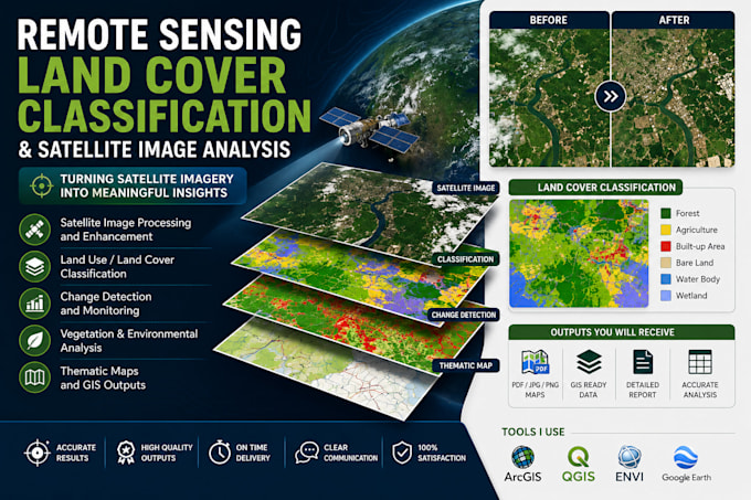 perform remote sensing, land cover classification, and satellite image analysis