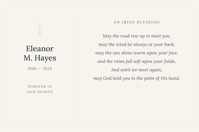 design an elegant funeral program, obituary booklet or memorial keepsake
