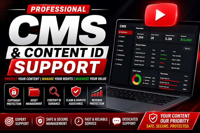 provide youtube cms management and copyright protection