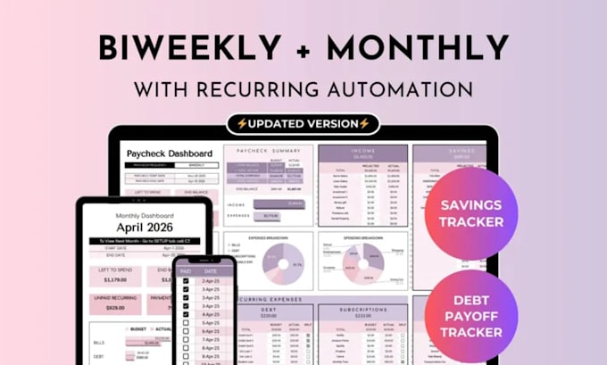 design custom excel or google sheets budget or invoice templates