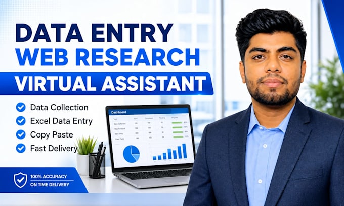do data entry, web research and virtual assistant work