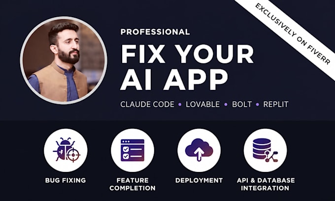 fix and complete your claude code lovable bolt or replit app
