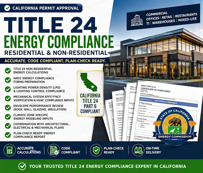 do title 24 energy compliance report and garage conversion plan for california