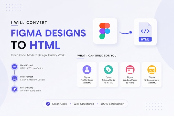 convert figma PSD xd or image design to HTML CSS javascript