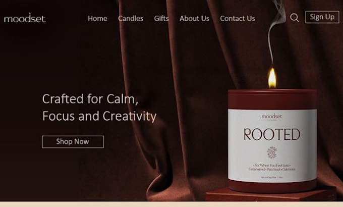 build squarespace candle store website handmade products website