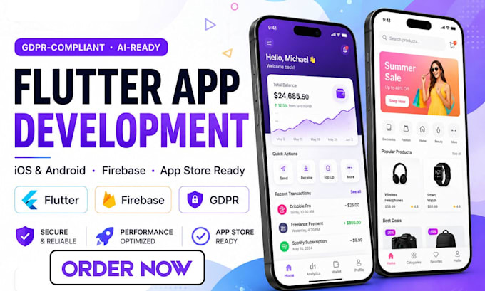 develop flutter mobile app ios android mvp app development flutter developer