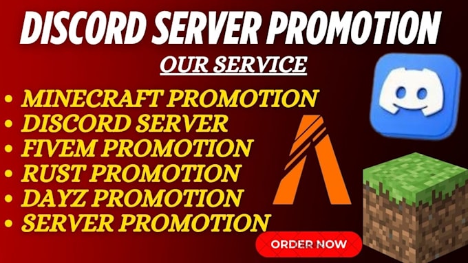 promote discord promotion, minecraft advertising, fivem server, dayz, rust, game