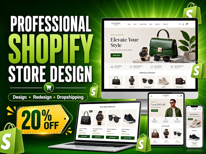 design a high converting shopify store or shopify website redesign