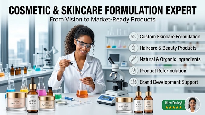 be your custom skincare and cosmetic formulation chemist for product development