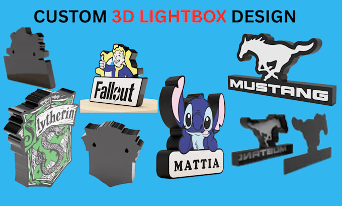 do custom 3d lightbox keychain hypechain 3d logo coaster stl 3mf files