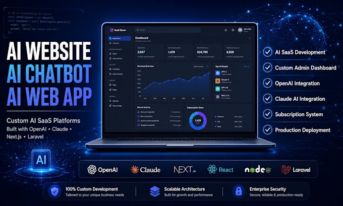 develop ai website ai chatbot ai web application as full stack ai developer