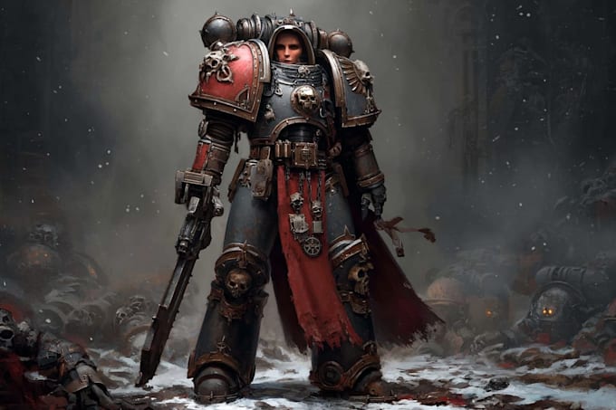 draw a fantasy or warhammer 40k character