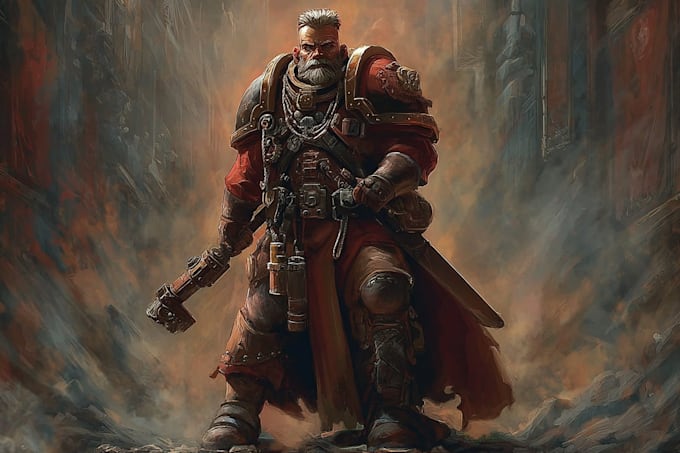 draw a warhammer 40k character art