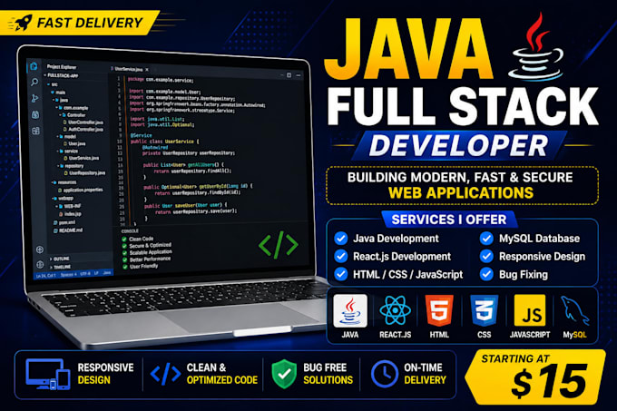 build web applications using java HTML CSS javascript mysql