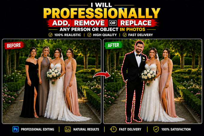 professionally add or remove people and objects from photos
