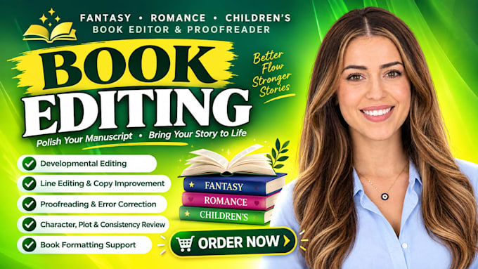 developmental editing, line editing, proofreading for fantasy, romance, children