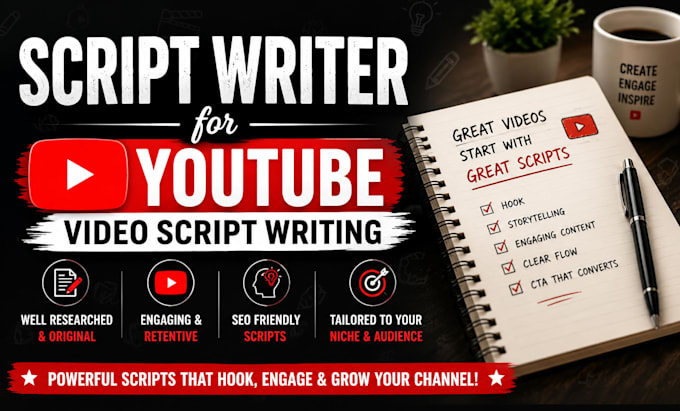 be script writer for youtube video script writing