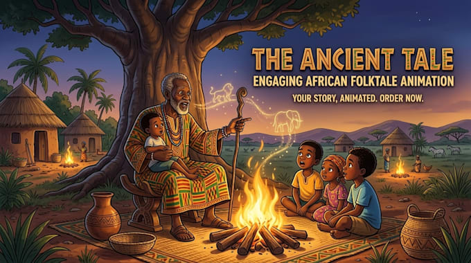 create authentic african folktale ai animated videos