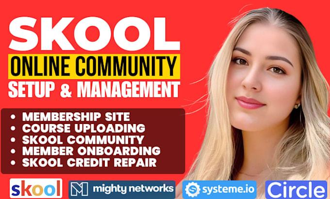 skool community setup skool promotion membership course content