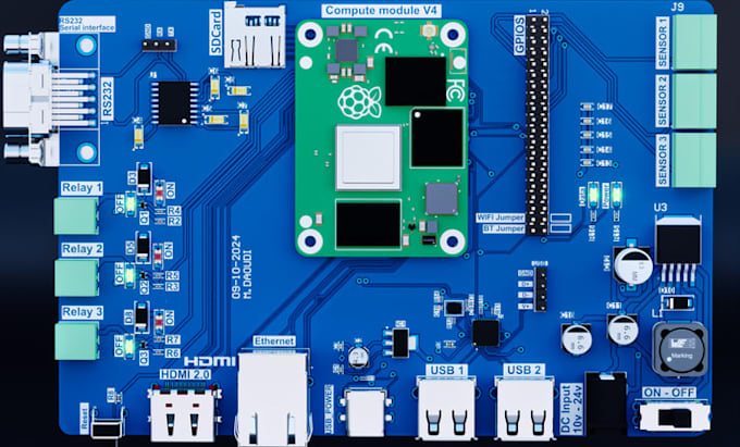 design raspberry pi pcb, cm4 cm5 io board and custom carrier board