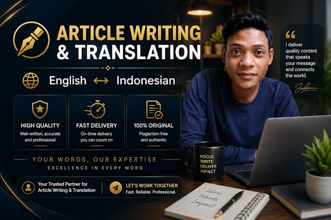 write articles and translate text