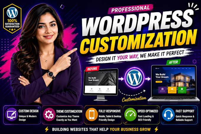customize your wordpress theme with modern design and fast speed