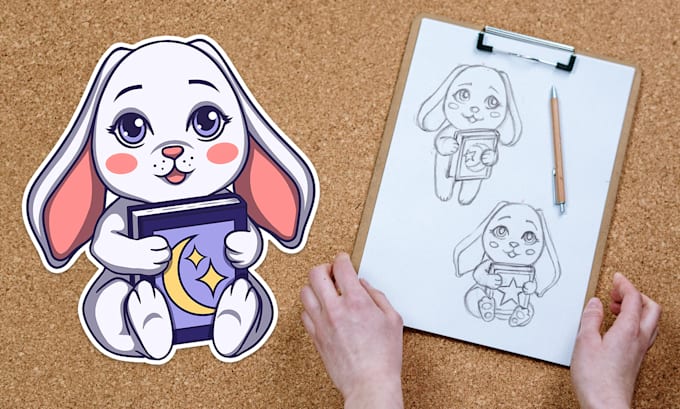 create original mascot and sticker pack with it