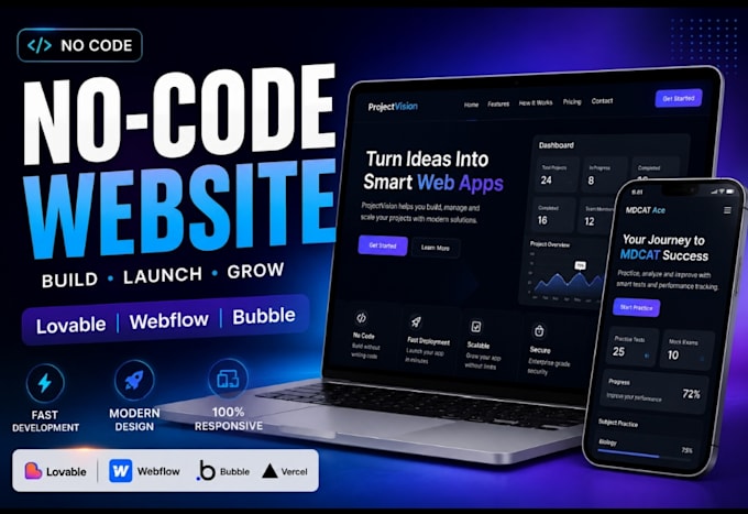 build a no code website or web app for your business
