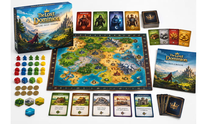 create custom board game design card game prototype game mechanics and rulebook