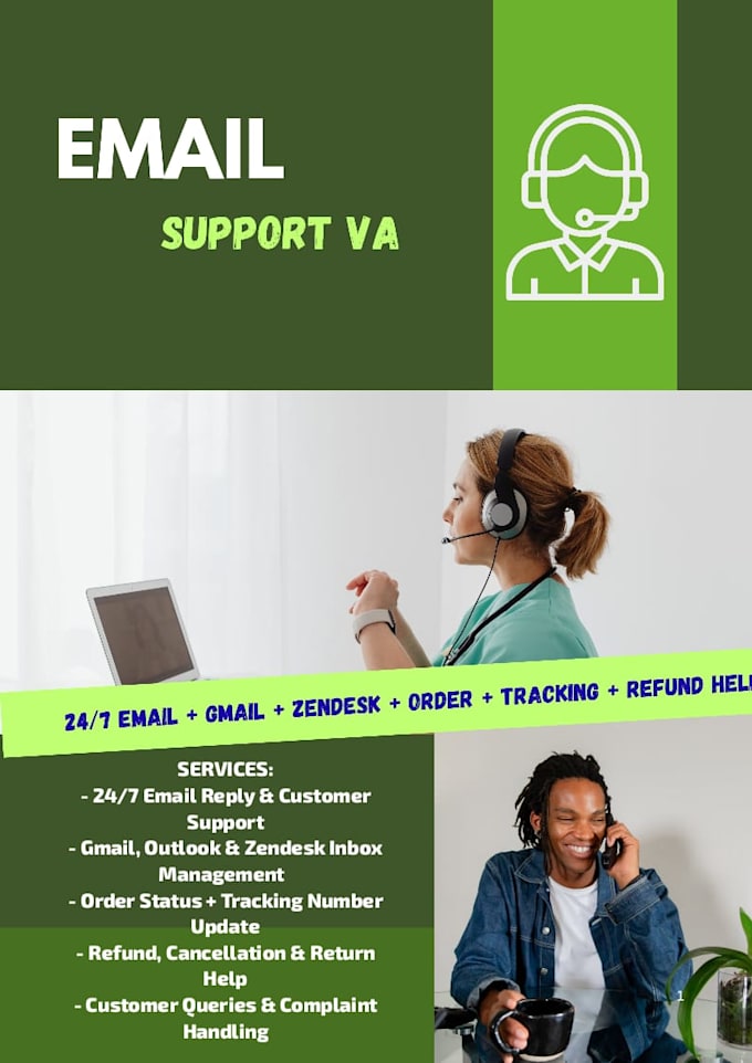 do 24 7 email support va for gmail zendesk customer service