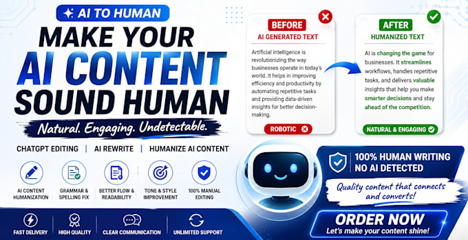 humanize ai content,edit and rewrite ai generated text