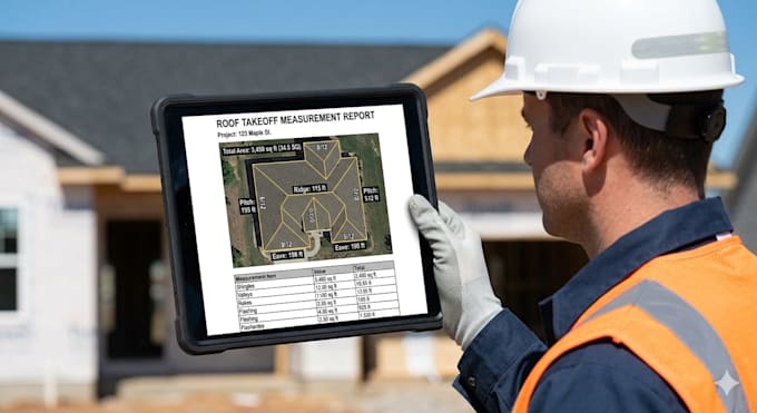 provide  roof scope takeoff measurements report