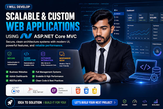 Develop asp net core mvc web application or custom website by U ...