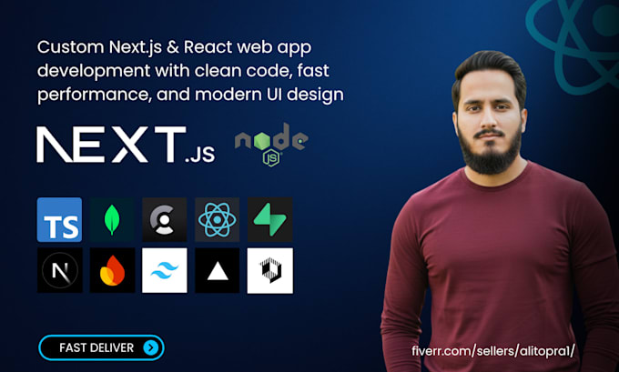 build a full stack nextjs web app or react website