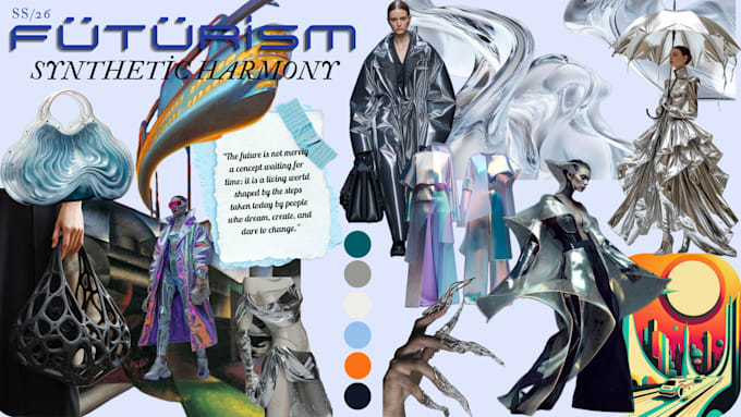 create a professional fashion moodboard and trendboard